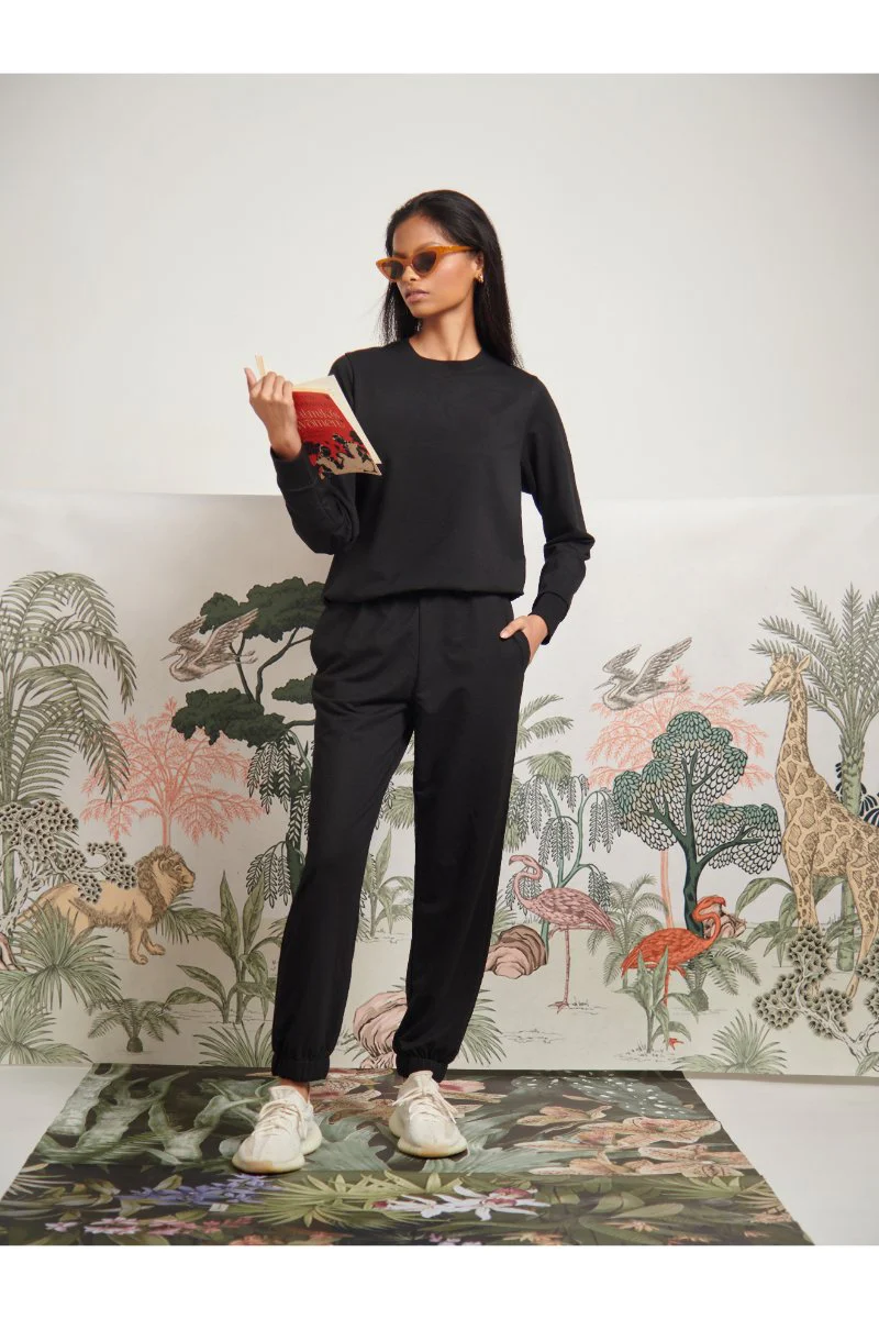 Bamboo Terry Black Travel Jogger Set - Image 5