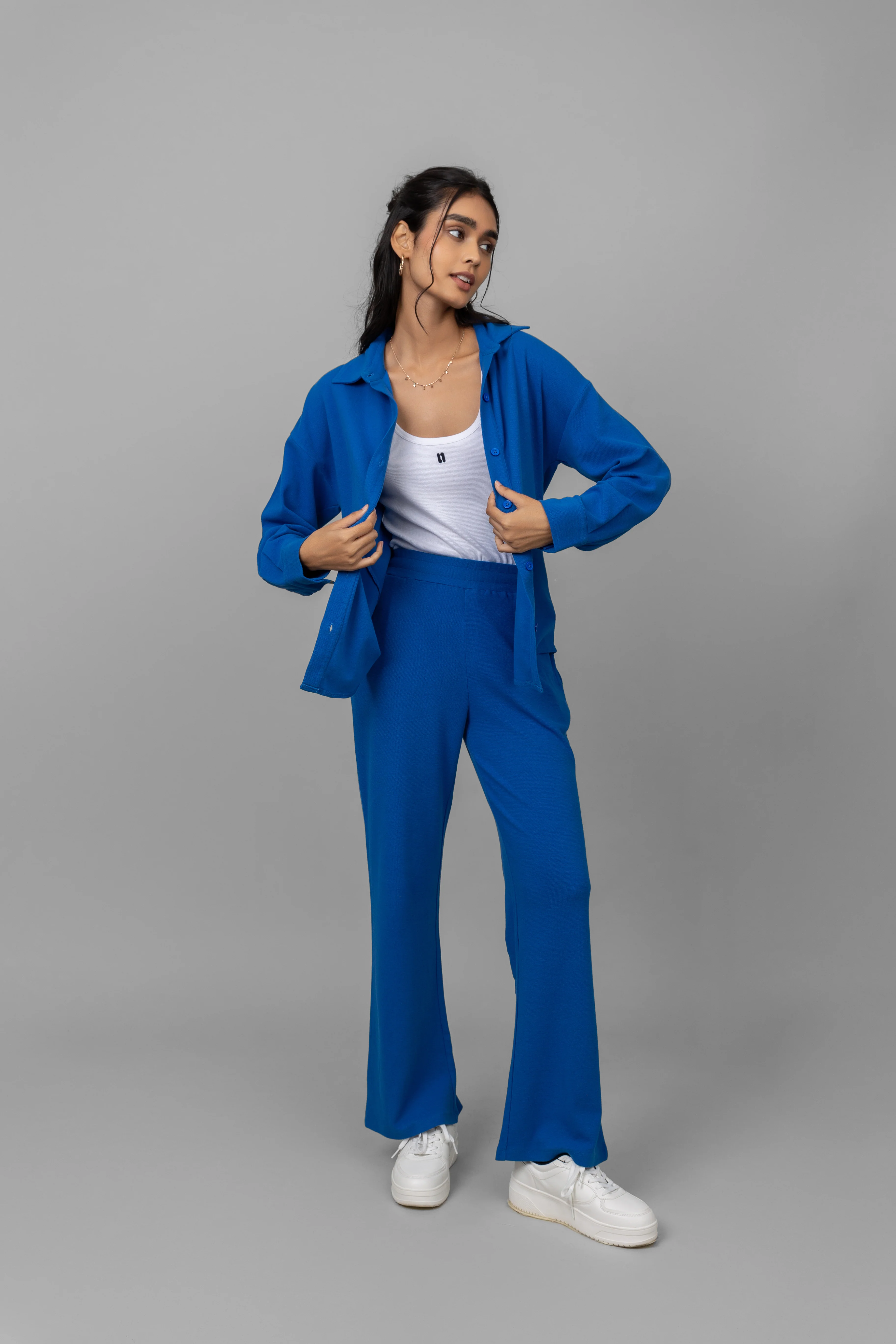 Blue Mini Waffle Pajama Set - Image 4