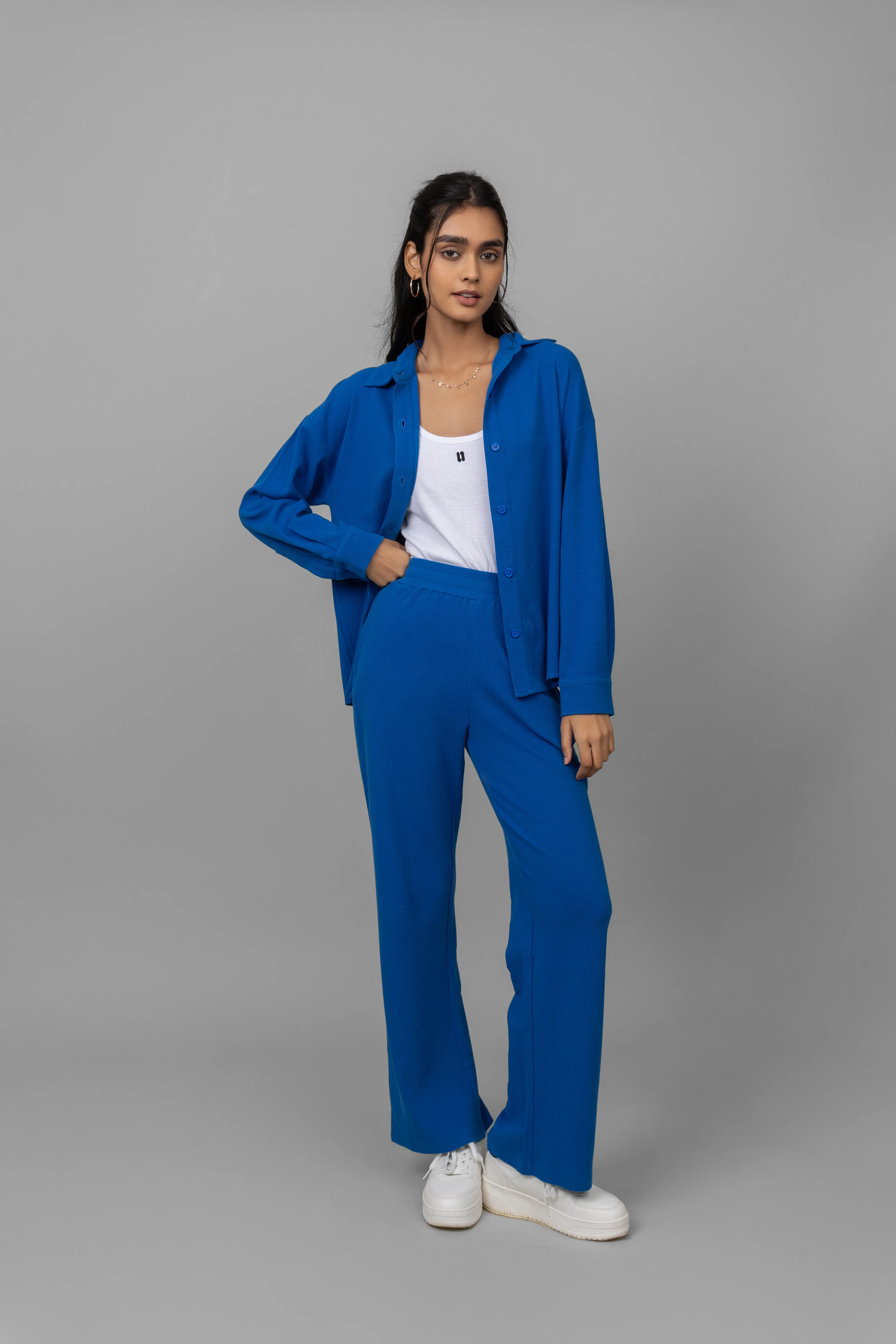 Blue Mini Waffle Pajama Set - Image 5