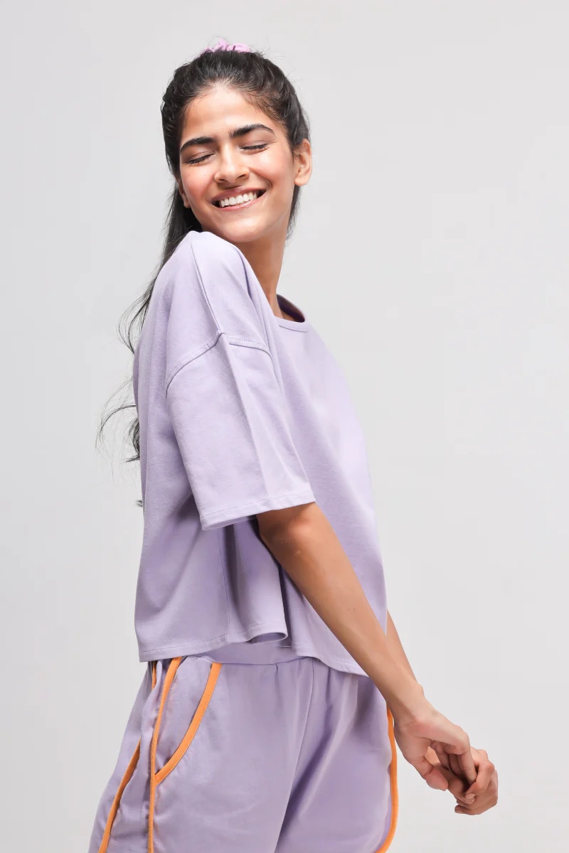 Boxy Purple Cotton Top - Image 3