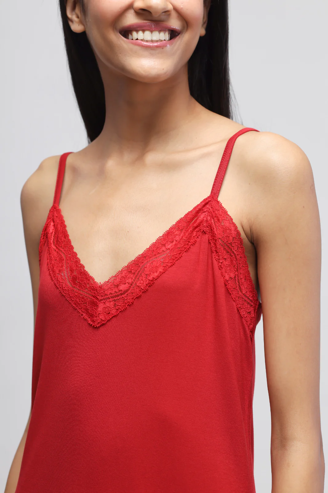 Cherry Red Lace Short Dress - Image 5