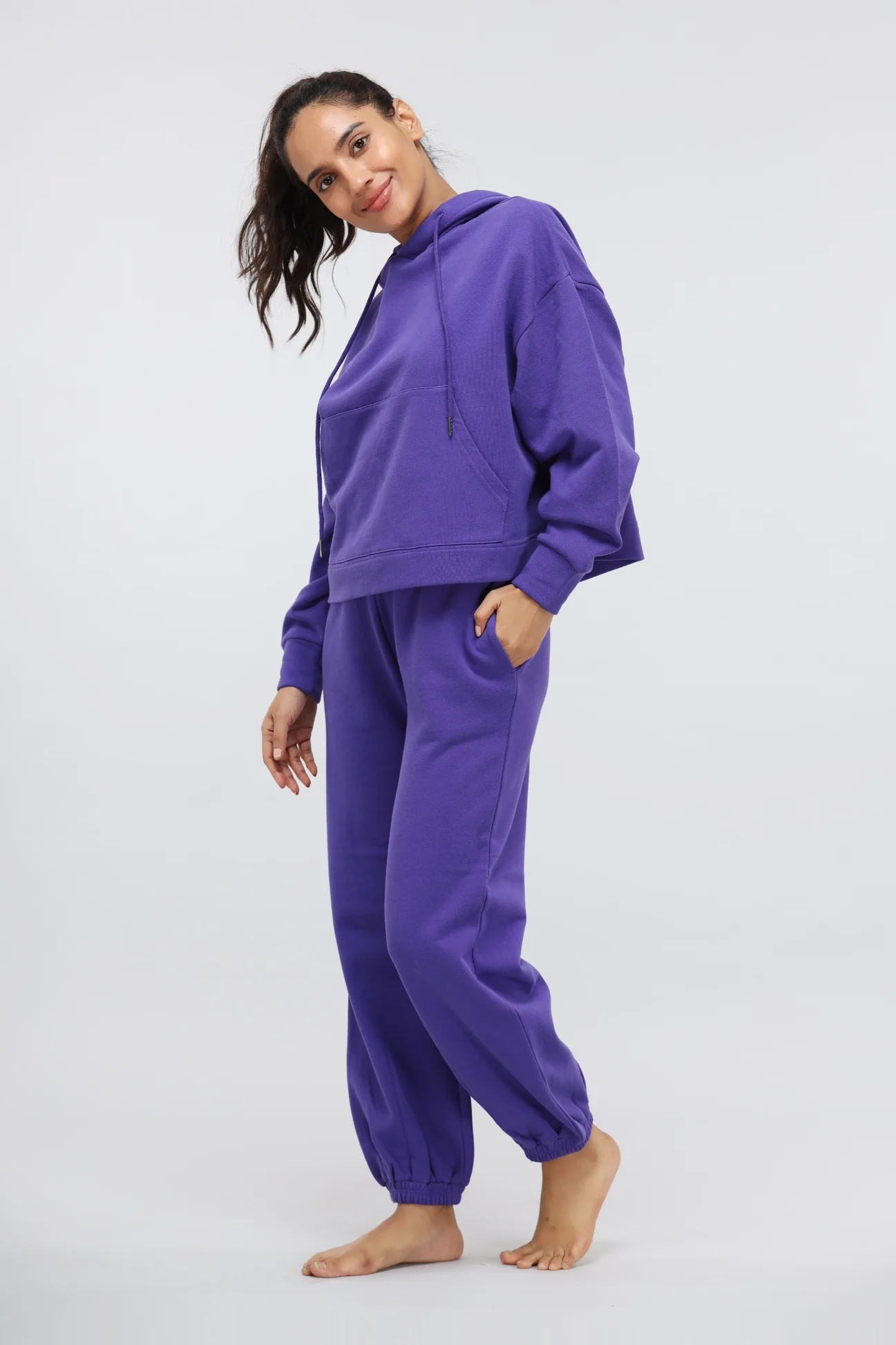 Deep Blue Terry Hoodie Set - Image 4