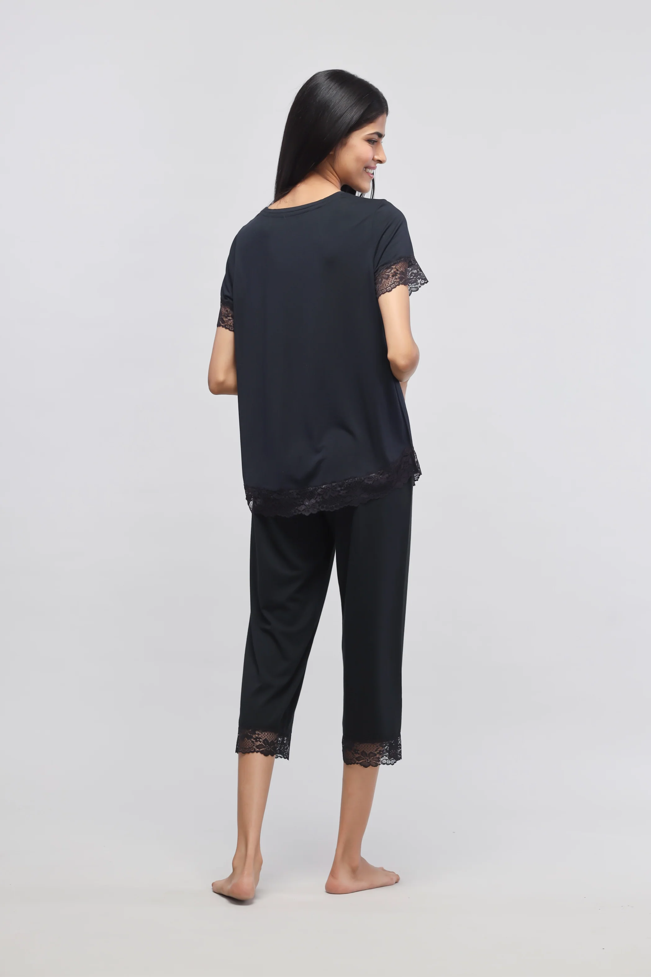 Delicate Black Lace Capri - Image 4