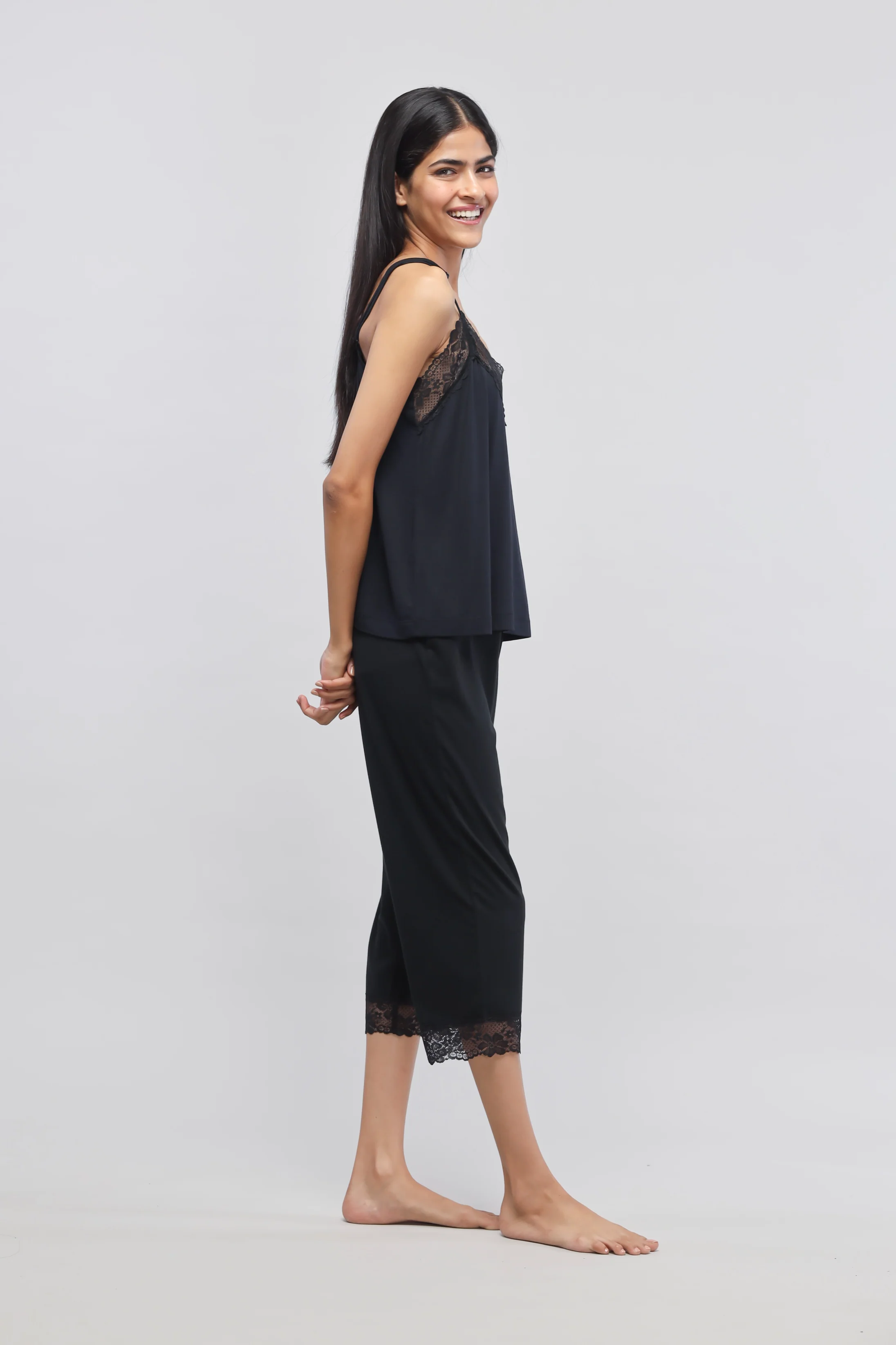 Delicate Black Lace Tank Top - Image 3