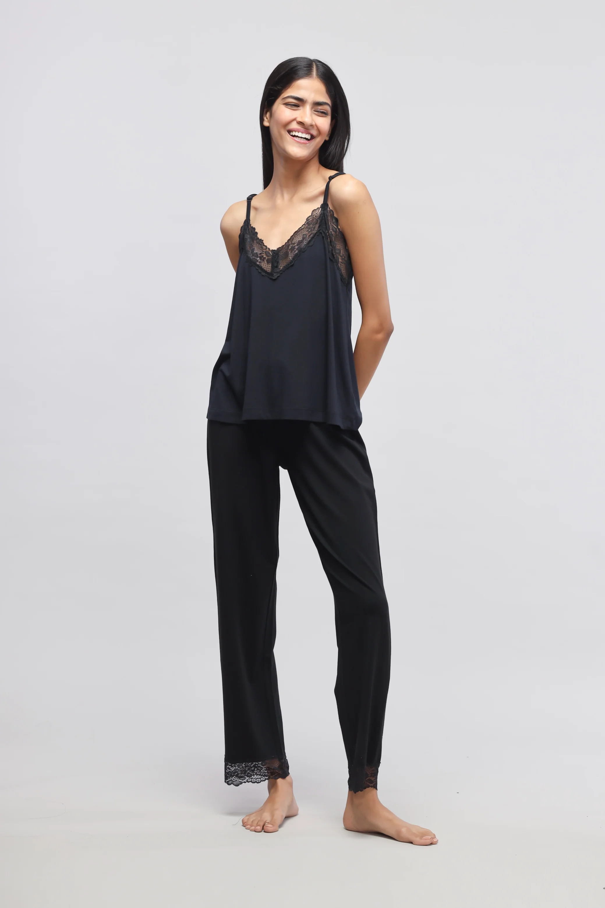 Delicate Black Lace Tank Top - Image 6