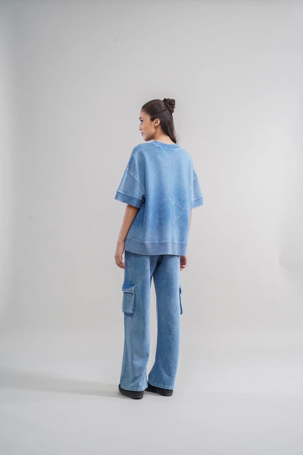 Denim Wash 100% Cotton Terry Sweatshirt - Image 7