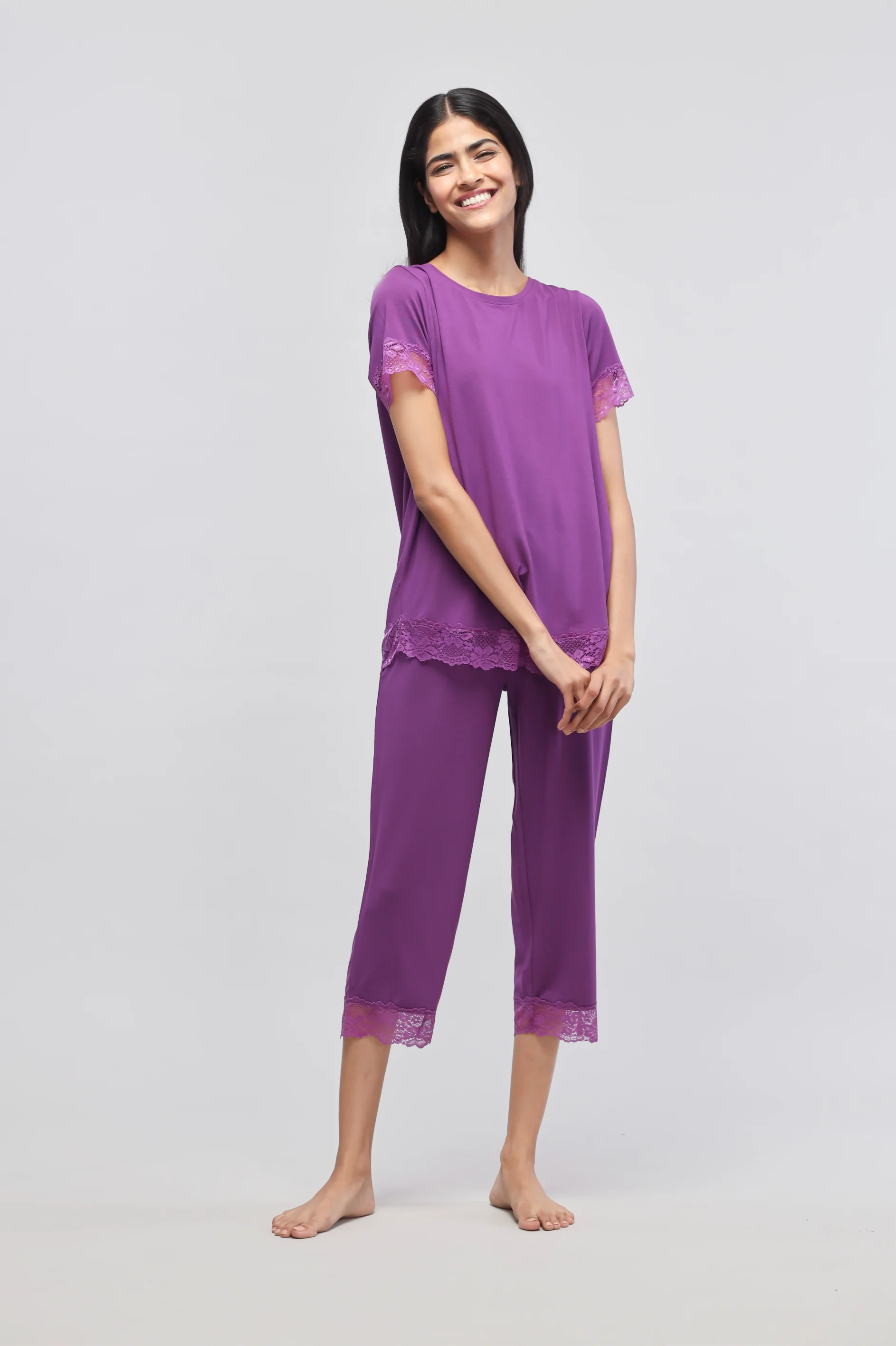 Dreamy Purple Lace Capri - Image 4