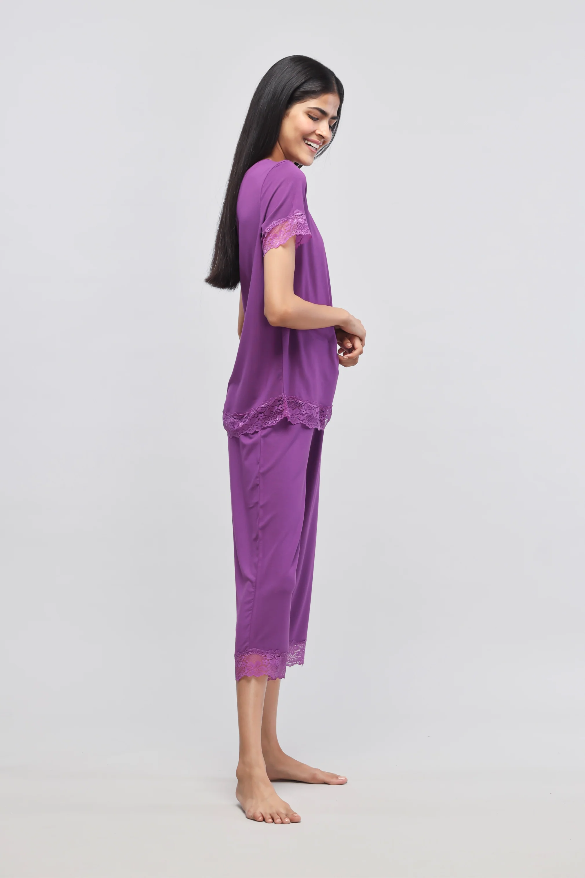 Dreamy Purple Lace Capri - Image 5