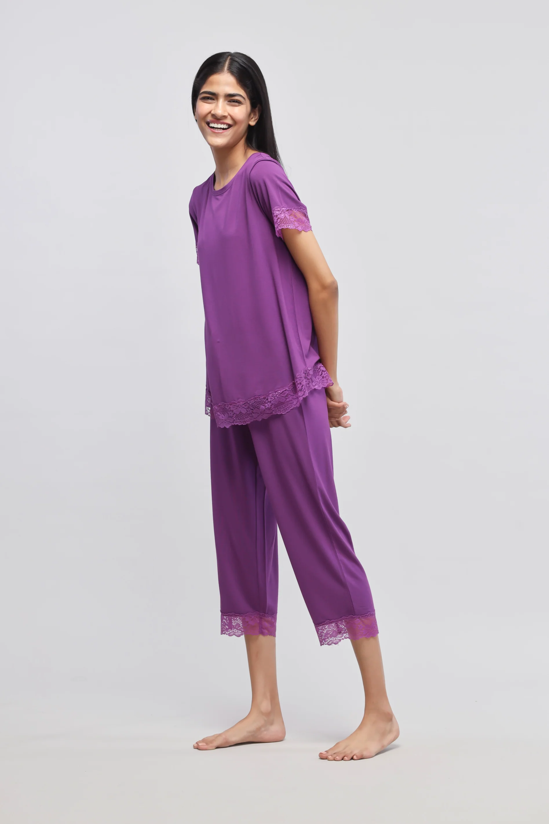 Dreamy Purple Lace Capri - Image 6