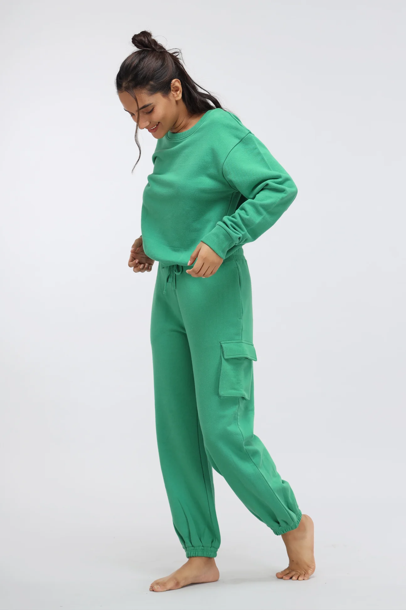 Green Bee Relaxed Terry Sweatshirt - Image 5