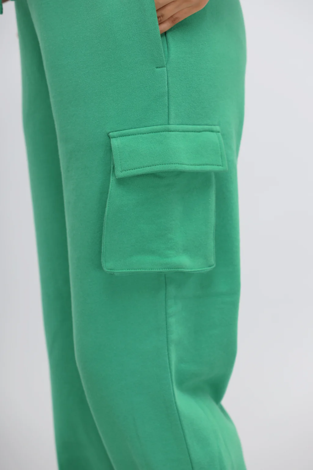 Green Bee Terry Jogger Pants with Patch Pocket - Image 4