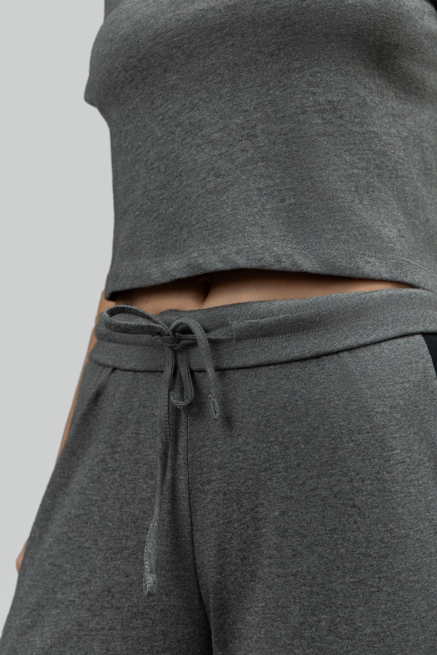 Grey Soft Cotton Side Slit Flare Pants - Image 7