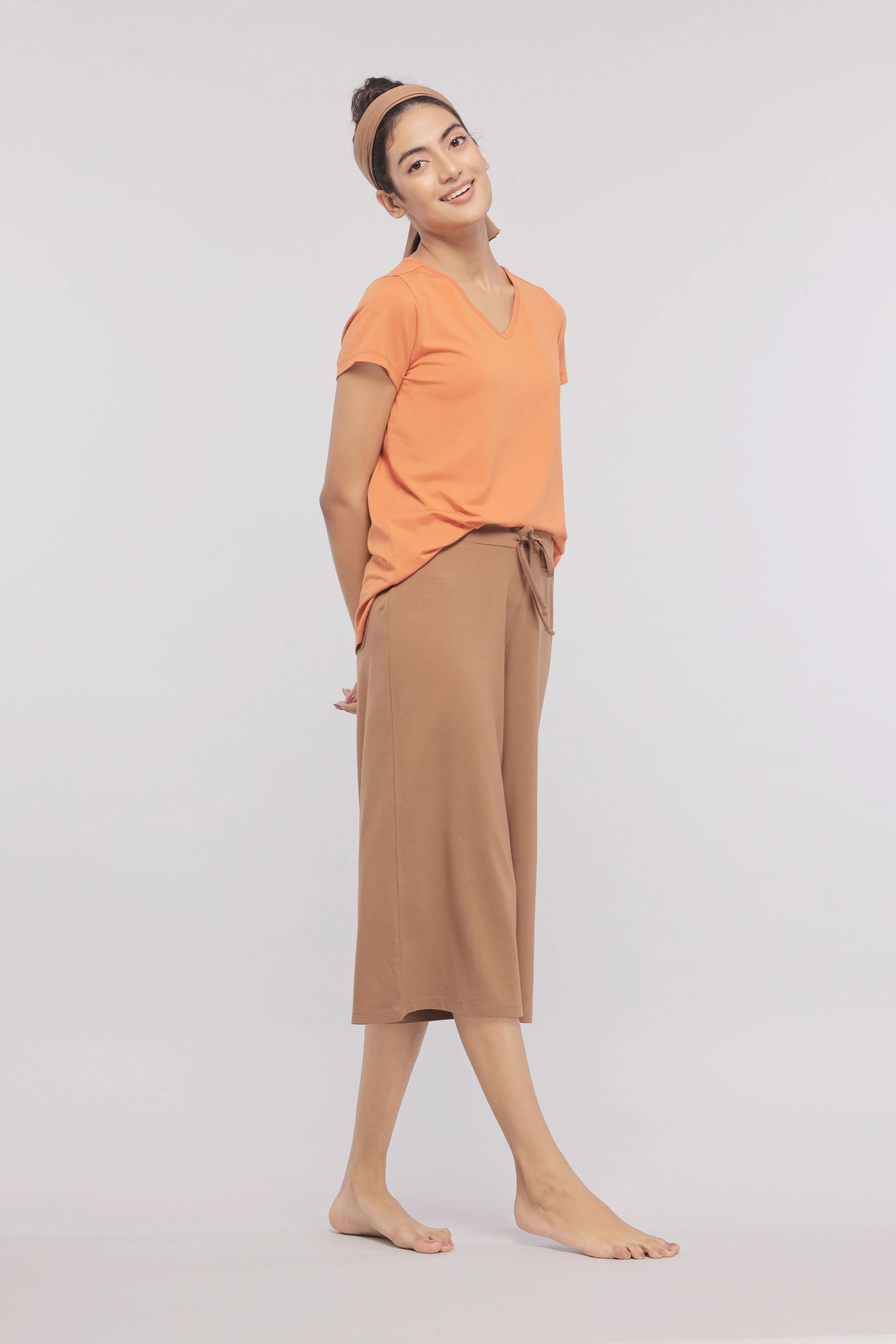 home brown Supima® culottes - Image 3