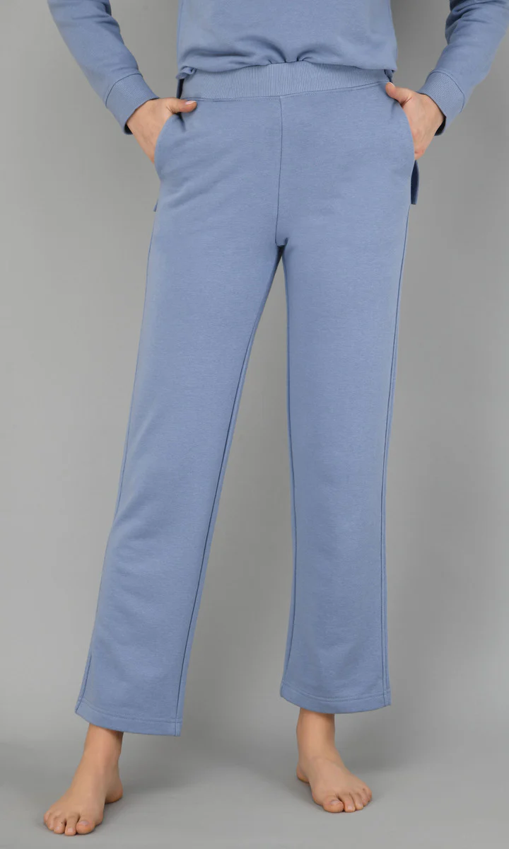 Ice-Blue Fleece Long Pullover Set - Image 5