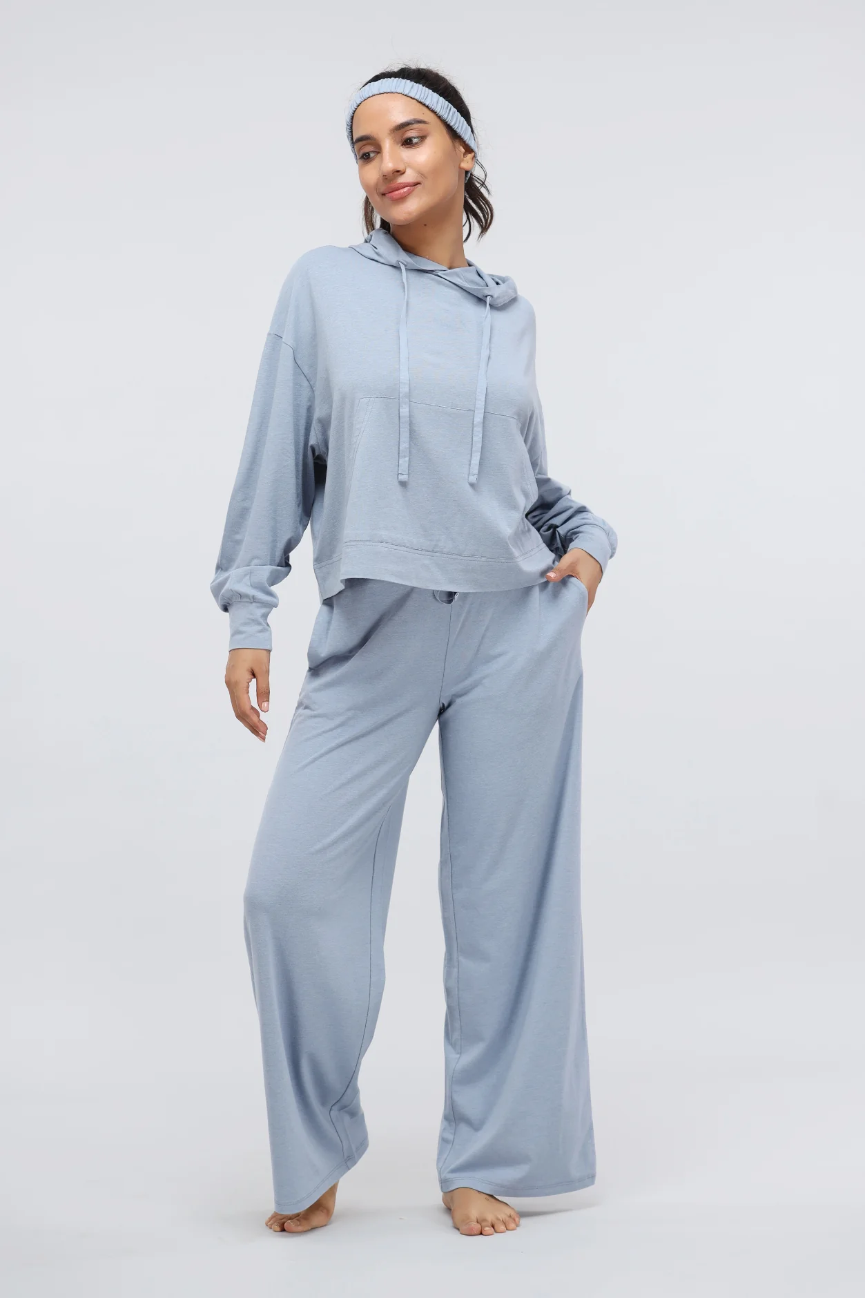 Limited Edition Dusty Blue Luxflo Hoodie Set - Image 3