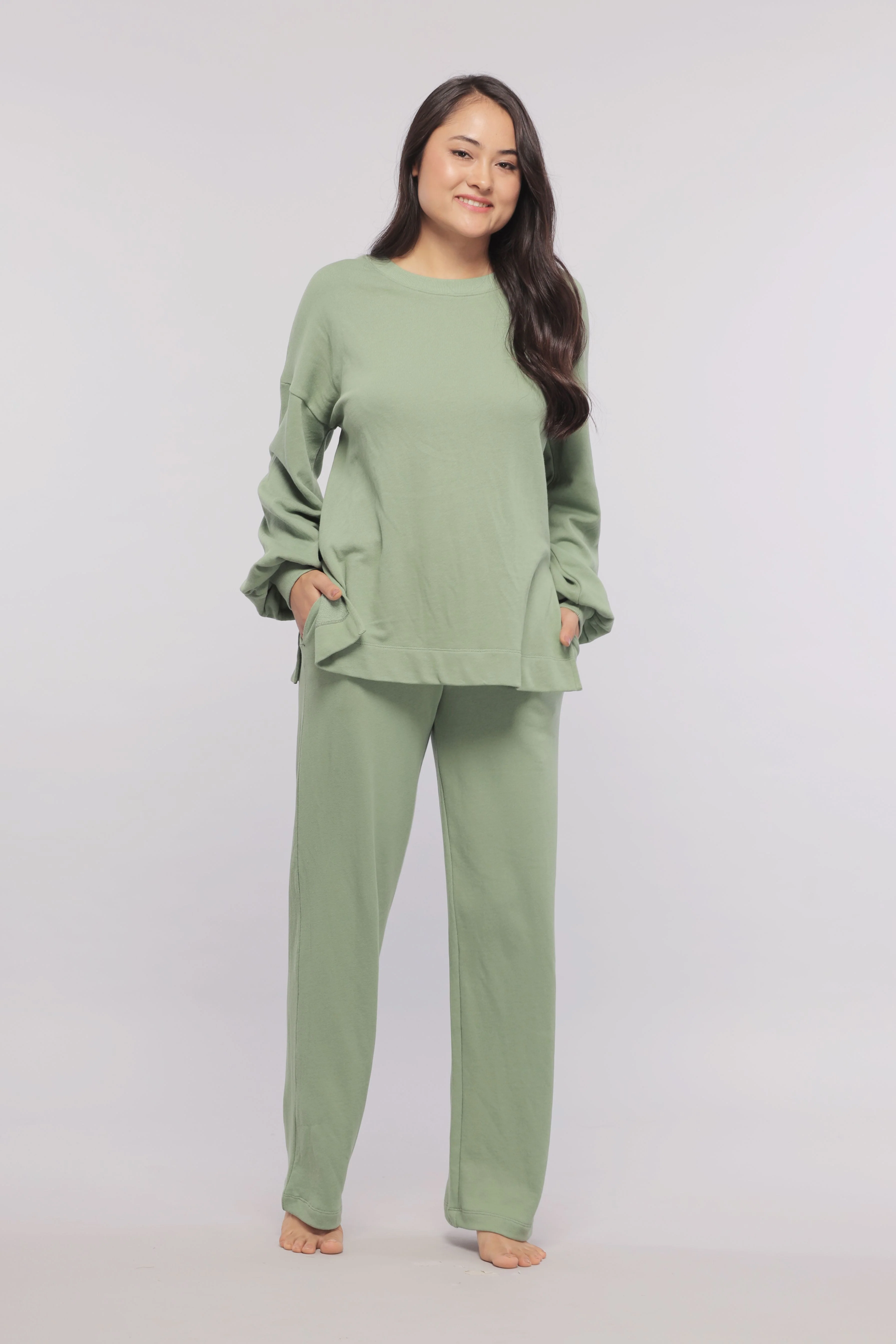 Mint Green Terry Travel Loungers - Image 3