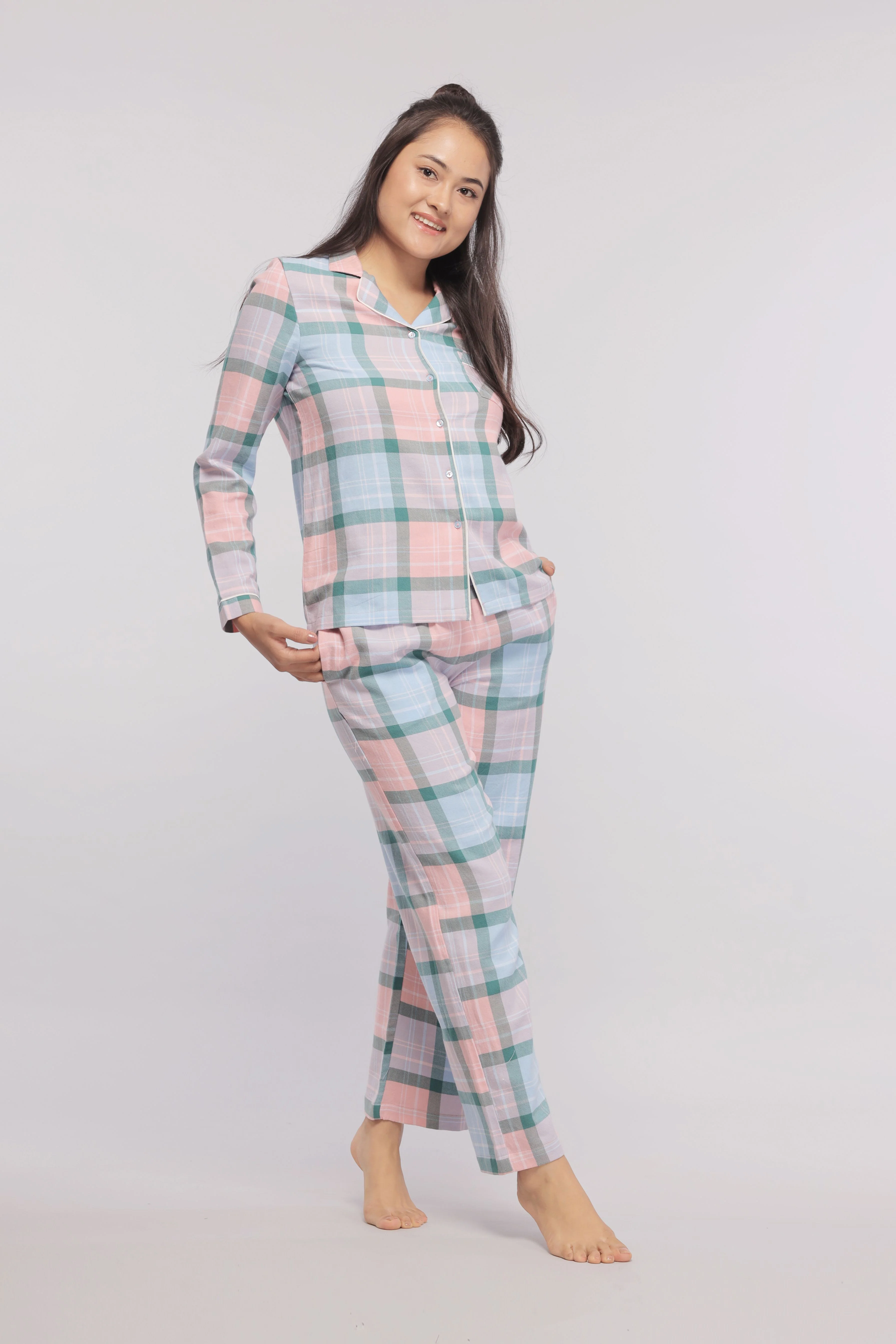 Plaid Flannel Pajama Set - Image 3