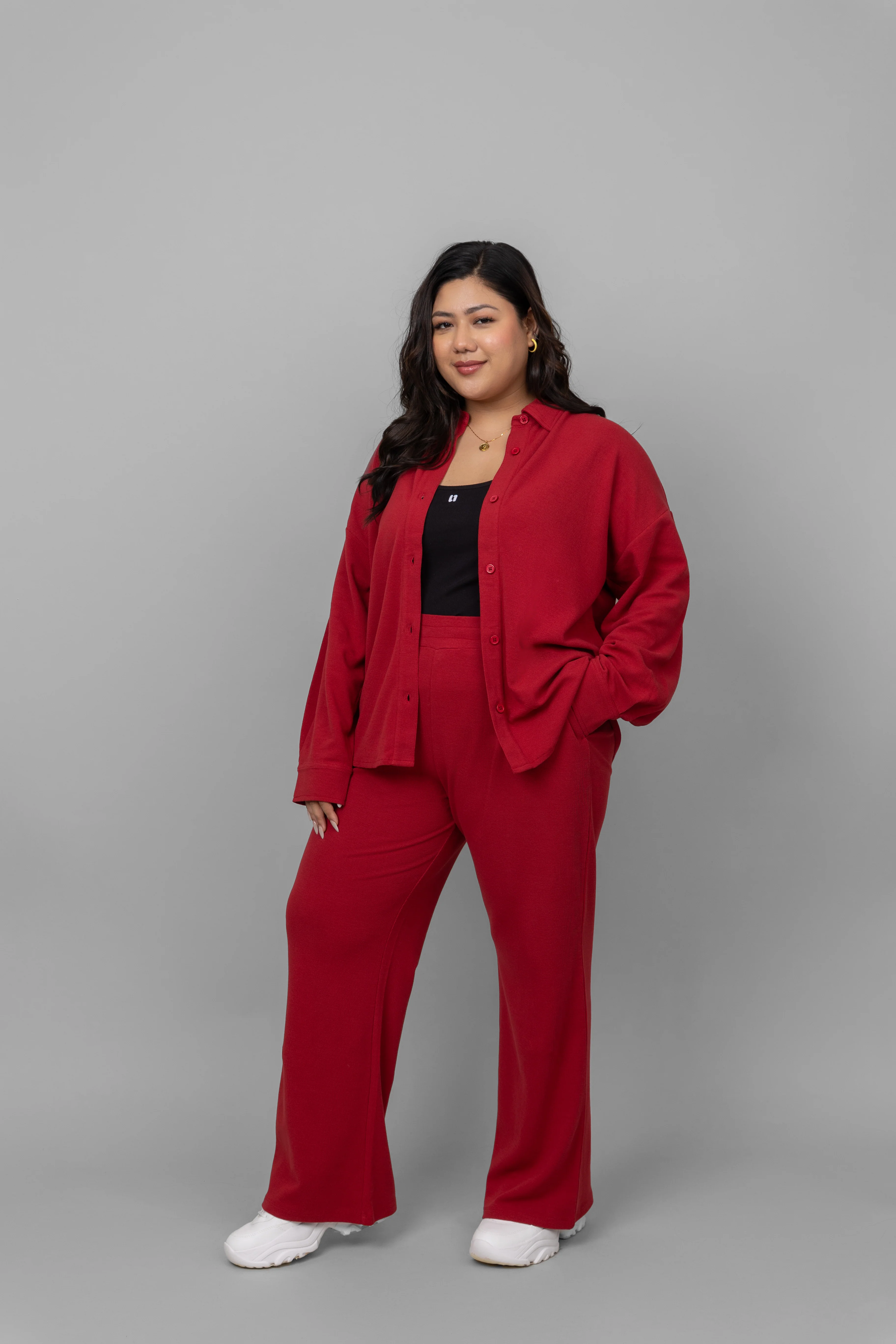 Red Mini Waffle Pajama Set - Image 3