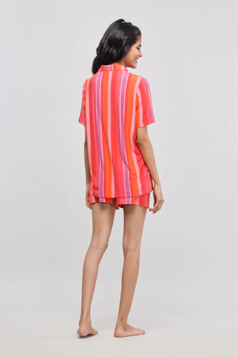 Red Stripe Shorts Set - Image 4