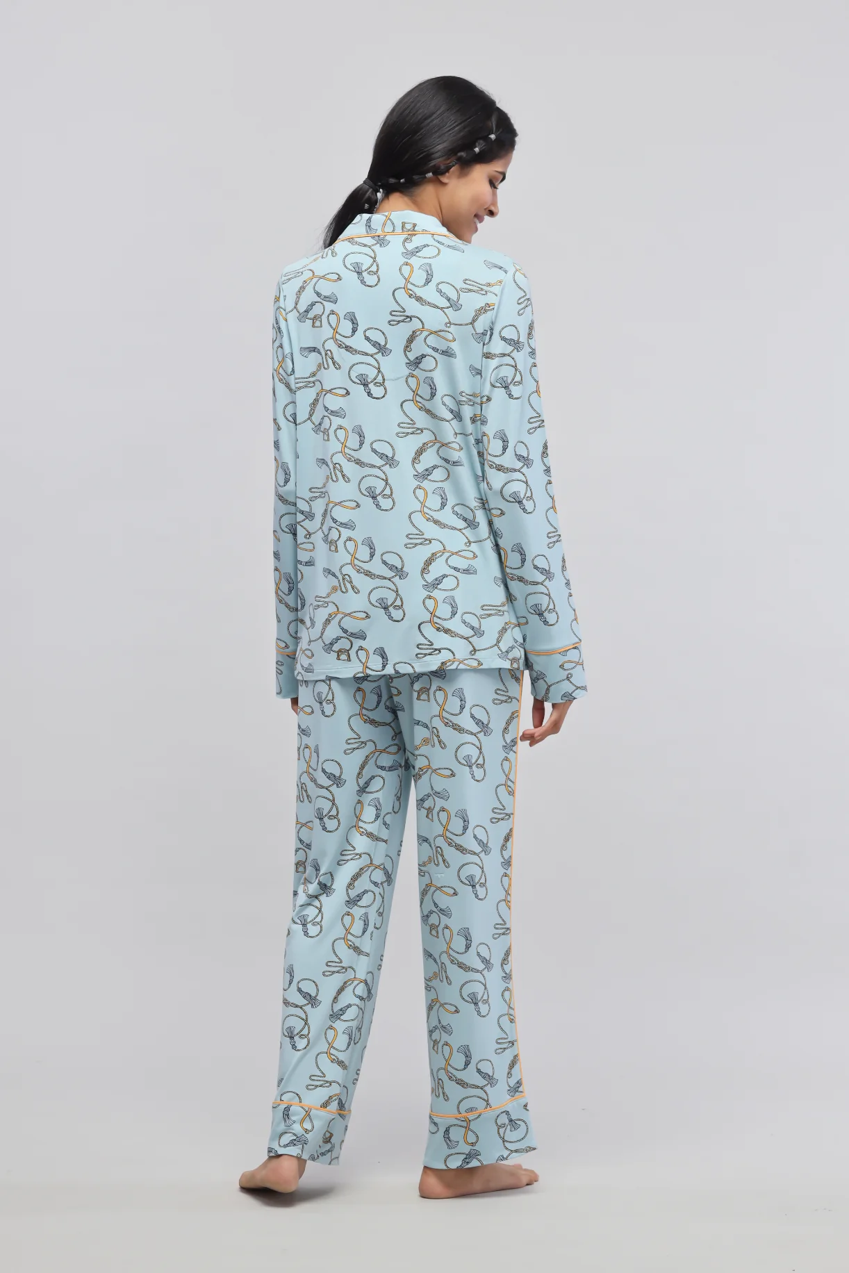 Rope Prined Full Sleeve Pajama Set - Image 4