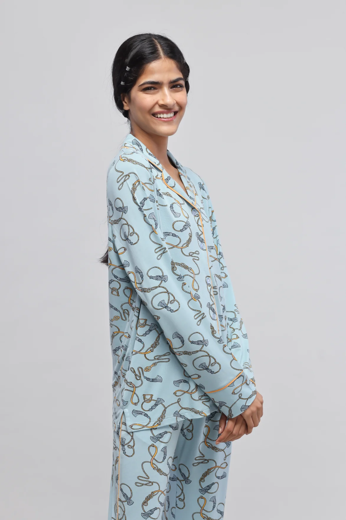 Rope Prined Full Sleeve Pajama Set - Image 7