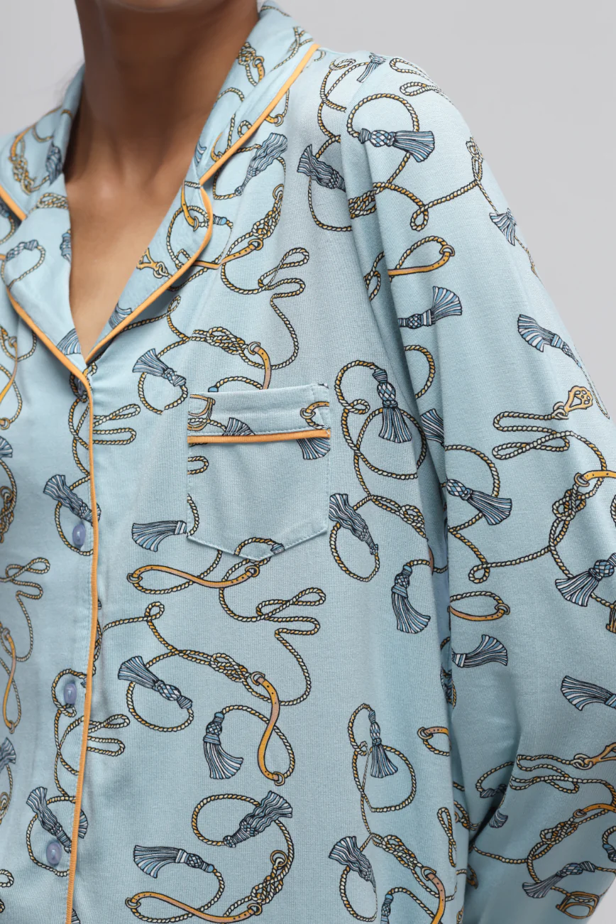 Rope Prined Full Sleeve Pajama Set - Image 8