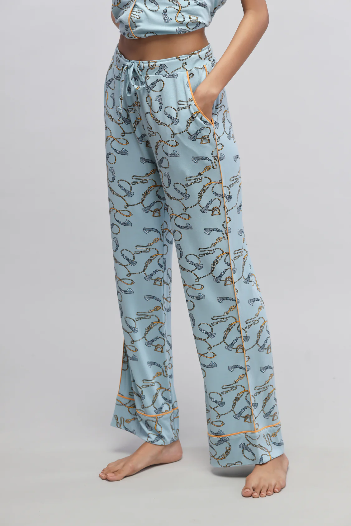 Rope Prined Half Sleeve Pajama Set - Image 6