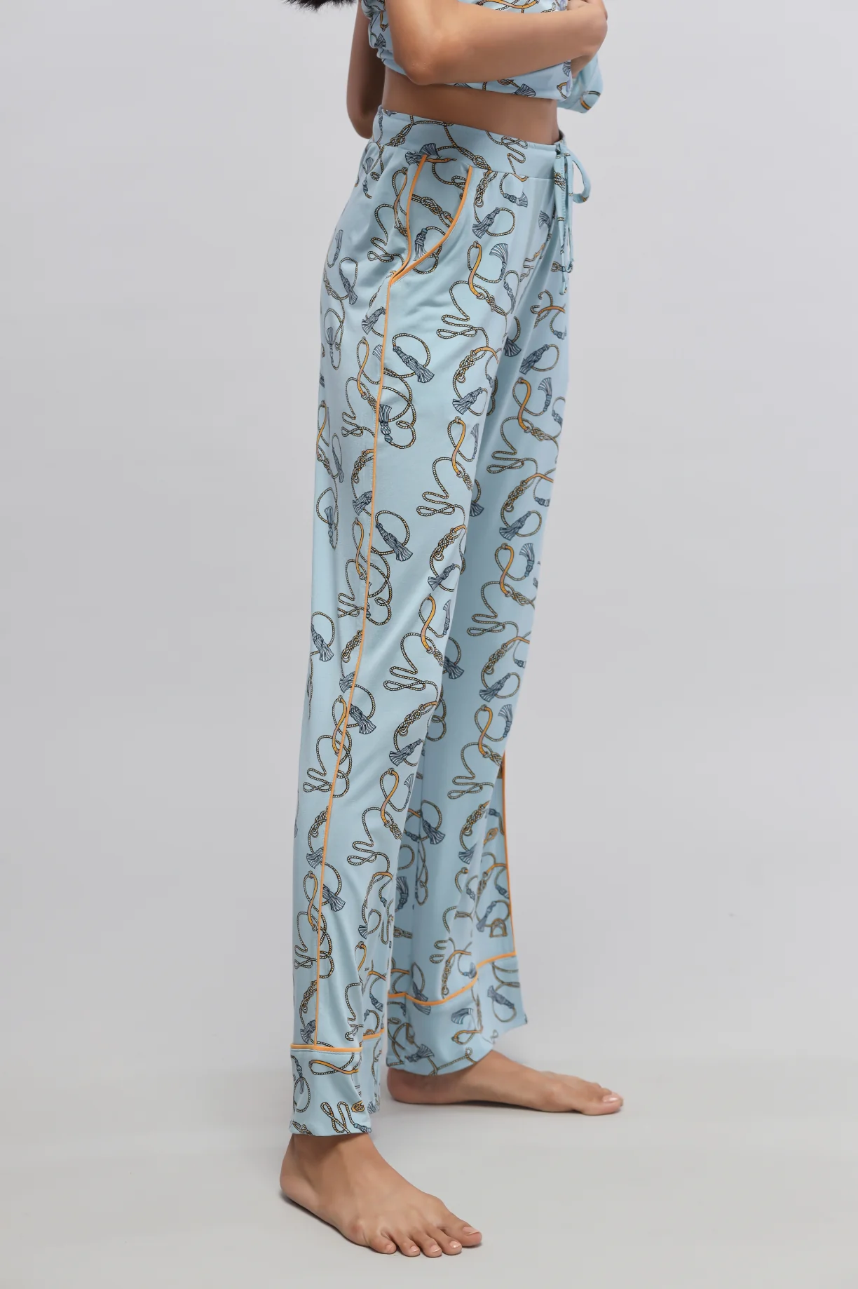 Rope Prined Half Sleeve Pajama Set - Image 7