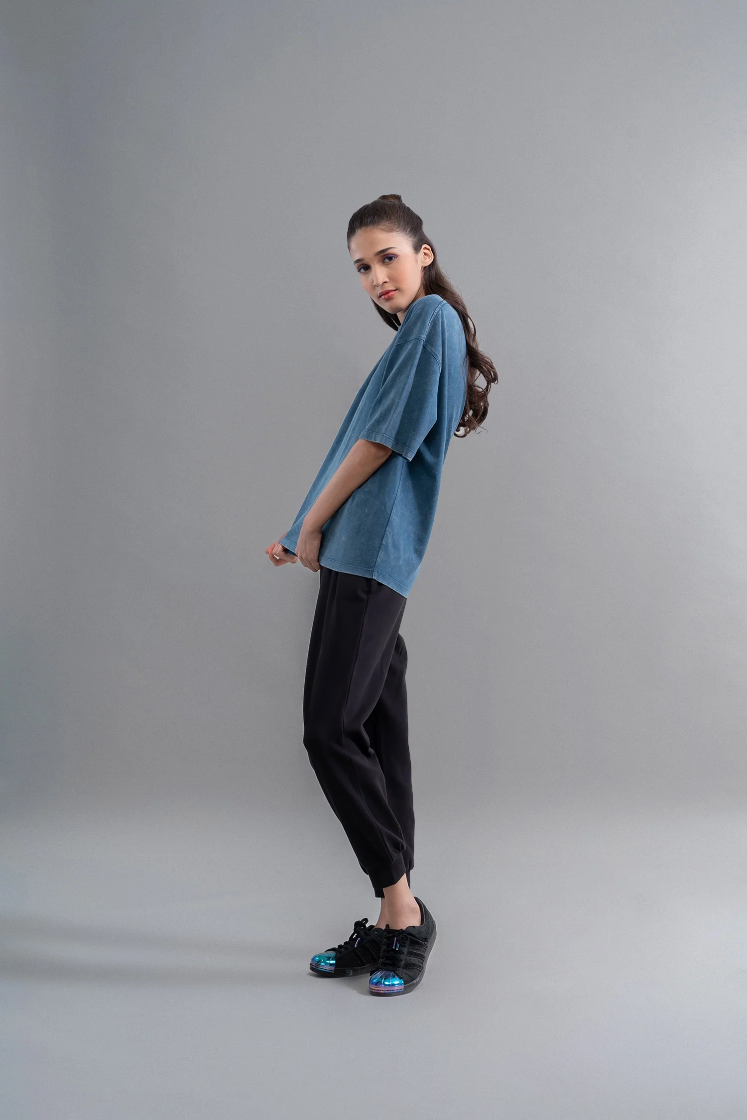 Teal Acid Wash Unisex T-Shirt - Image 3