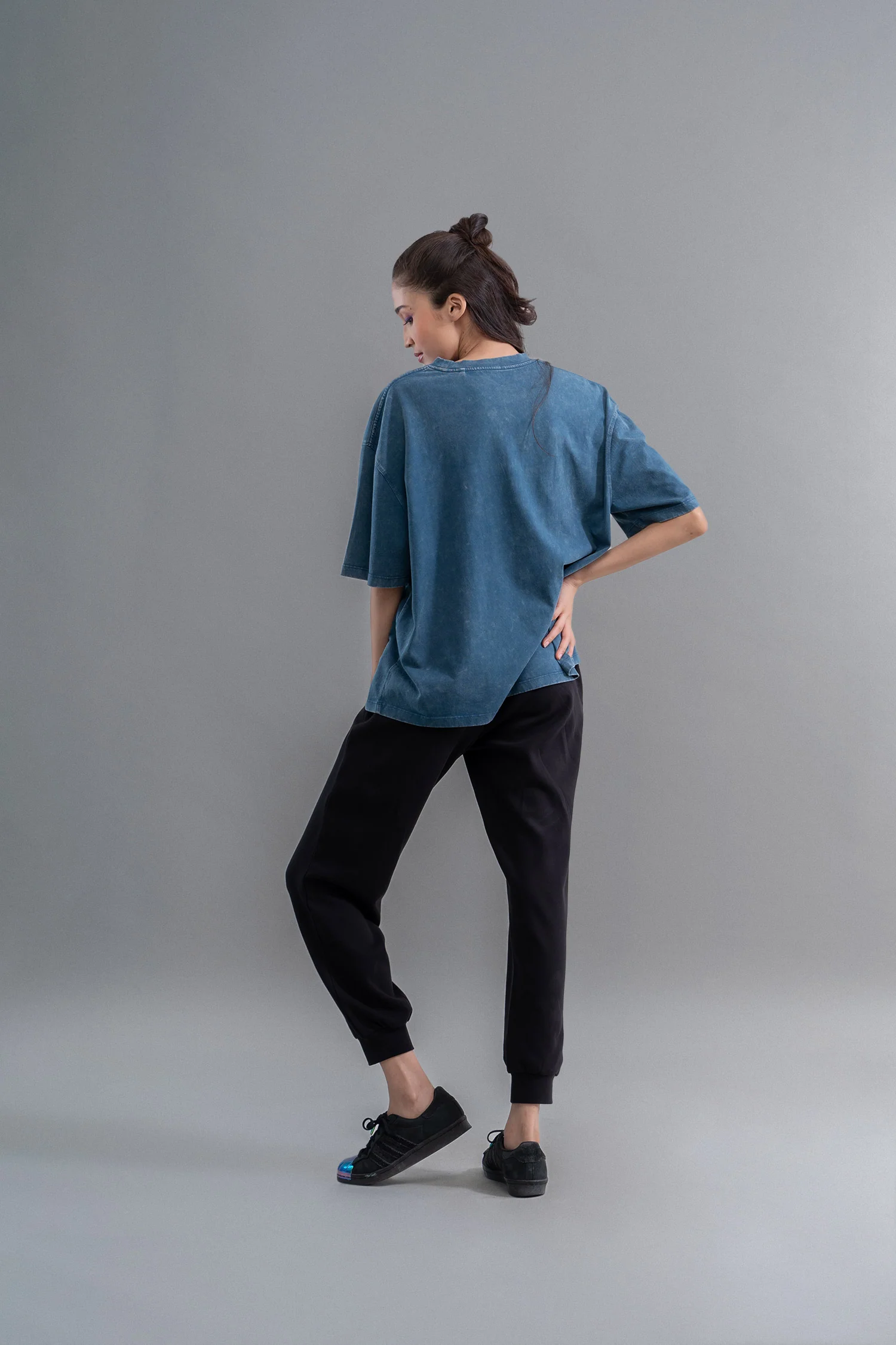 Teal Acid Wash Unisex T-Shirt - Image 6